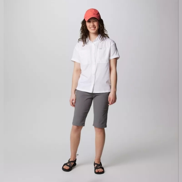NWT Columbia Women's Anytime Outdoor Long Short Gray - Picture 1 of 13